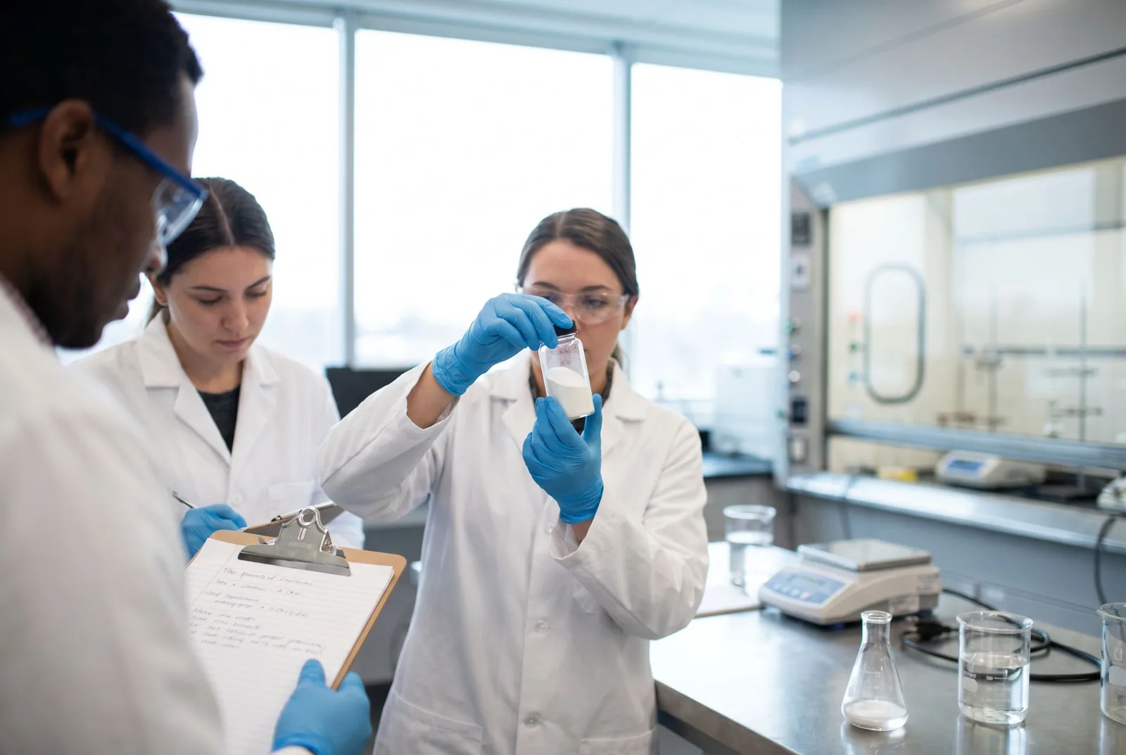 LongevityBox team developing the NAD Surge formula in the lab